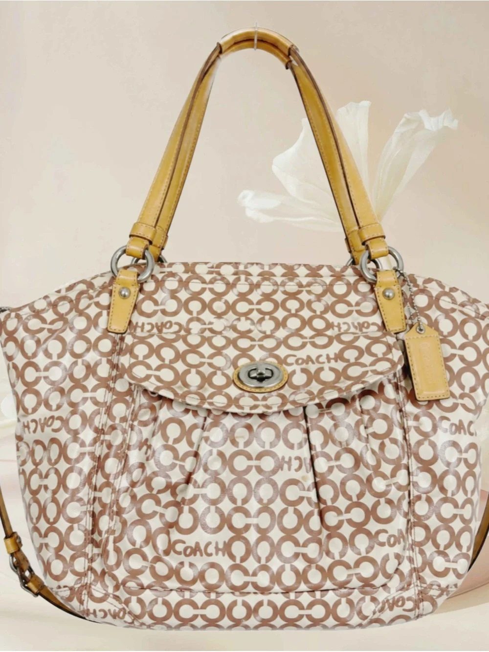Coach Leah Optic Art Coated Canvas Large Bag Tote #13142